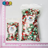 Peppermint Pinwheel Christmas Fimo Mix Fake Sprinkle And Acrylic Beads Red Green Funfetti