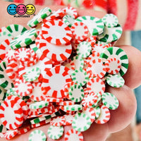 Peppermint Red And Green Fimo Slices Pinwheels Fake Sprinkles Christmas Faux Confetti Sprinkle
