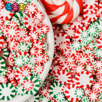 Peppermint Red And Green Fimo Slices Pinwheels Fake Sprinkles Christmas Faux Confetti Sprinkle