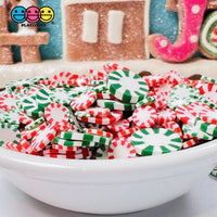 Peppermint Red And Green Fimo Slices Pinwheels Fake Sprinkles Christmas Faux Confetti Sprinkle