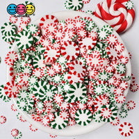 Peppermint Red And Green Fimo Slices Pinwheels Fake Sprinkles Christmas Faux Confetti Sprinkle