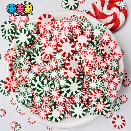 Peppermint Red And Green Fimo Slices Pinwheels Fake Sprinkles Christmas Faux Confetti Sprinkle