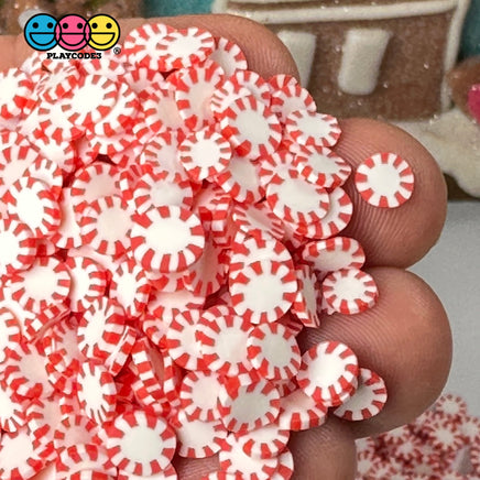 Peppermint Red And White Fimo Slices Pinwheels Fake Sprinkles Christmas Faux Confetti Playcode3 Llc