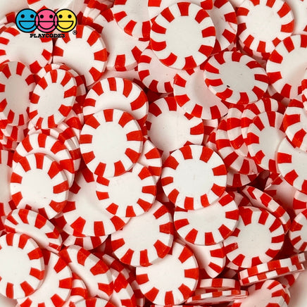 Peppermint Red And White Fimo Slices Pinwheels Fake Sprinkles Christmas Faux Confetti Playcode3 Llc