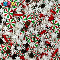 Peppermint Snow Flake Chocolate Confetti Christmas Holiday Fake Clay Sprinkles Decoden Fimo Jimmies