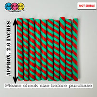 Fake Peppermint Sticks Christmas Holiday Green Redcabochons Decoden Charm 10 Pcs Playcode3 Llc
