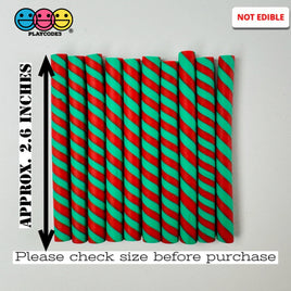 Fake Peppermint Sticks Christmas Holiday Green Redcabochons Decoden Charm 10 Pcs Playcode3 Llc