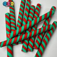 Fake Peppermint Sticks Christmas Holiday Green Redcabochons Decoden Charm 10 Pcs Playcode3 Llc