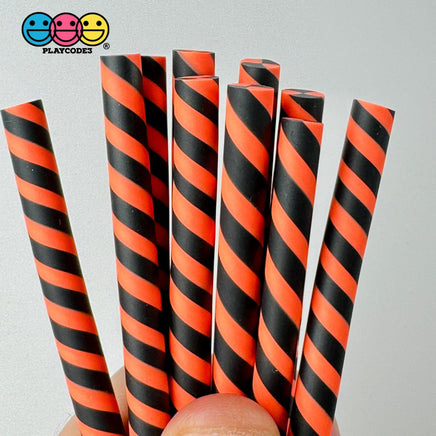 Fake Peppermint Sticks Halloween Holiday Orang Black Cabochons Decoden Charm 10 Pcs Playcode3 Llc