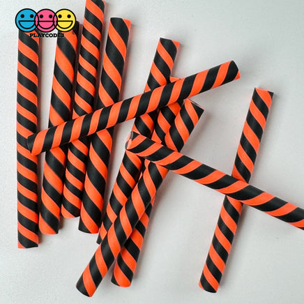 Fake Peppermint Sticks Halloween Holiday Orang Black Cabochons Decoden Charm 10 Pcs Playcode3 Llc