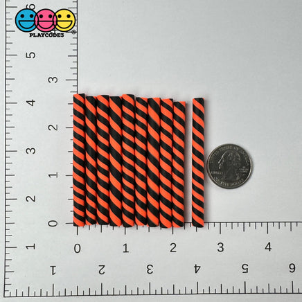 Fake Peppermint Sticks Halloween Holiday Orang Black Cabochons Decoden Charm 10 Pcs Playcode3 Llc