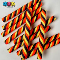 Fake Peppermint Sticks Peanut Butter Chocolate Orange Yellow Cabochons Decoden Charm 10 Pcs