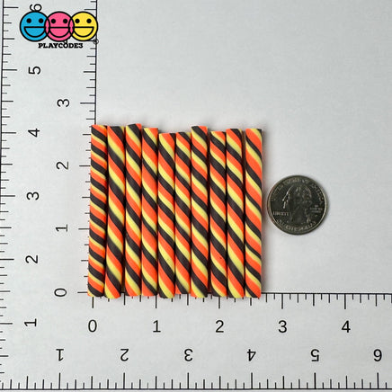 Fake Peppermint Sticks Peanut Butter Chocolate Orange Yellow Cabochons Decoden Charm 10 Pcs