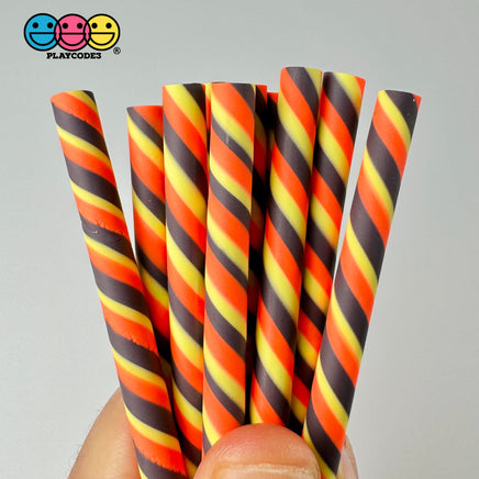 Fake Peppermint Sticks Peanut Butter Chocolate Orange Yellow Cabochons Decoden Charm 10 Pcs