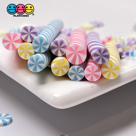 Peppermint Sticks Short Charm 4 Colors Charms Solid Cabochons 12 Pcs