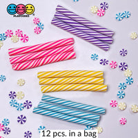 Peppermint Sticks Short Charm 4 Colors Charms Solid Cabochons 12 Pcs