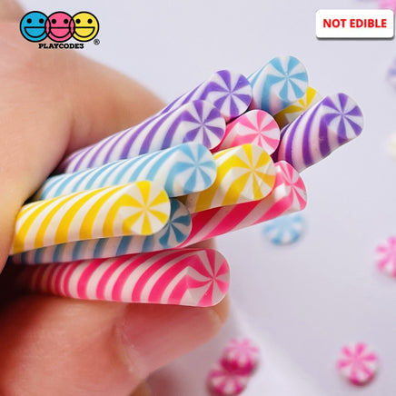 Peppermint Sticks Short Charm 4 Colors Charms Solid Cabochons 12 Pcs