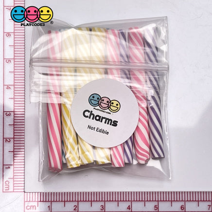 Peppermint Sticks Short Charm 4 Colors Charms Solid Cabochons 12 Pcs