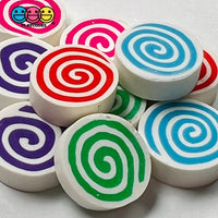 Peppermint Swirl Fake Candy Polymer Clay Charm Candies Cabochons 10 Pcs