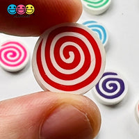 Peppermint Swirl Fake Candy Polymer Clay Charm Candies Cabochons 10 Pcs