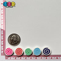 Peppermint Swirl Fake Candy Polymer Clay Charm Candies Cabochons 10 Pcs