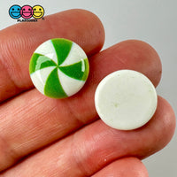 Peppermint Swirl Green Flat Back Mini Charm Christmas Cabochons Decoden 10 Pcs