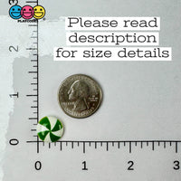 Peppermint Swirl Green Flat Back Mini Charm Christmas Cabochons Decoden 10 Pcs