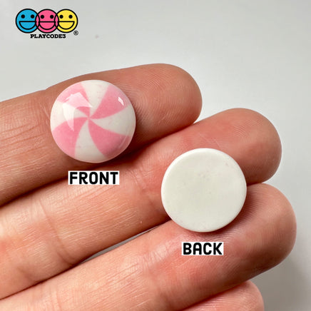 Peppermint Swirl Light Pink Flat Back Mini Charm Christmas Cabochons Decoden 15 Pcs Playcode3 Llc