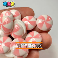 Peppermint Swirl Light Pink Flat Back Mini Charm Christmas Cabochons Decoden 15 Pcs Playcode3 Llc