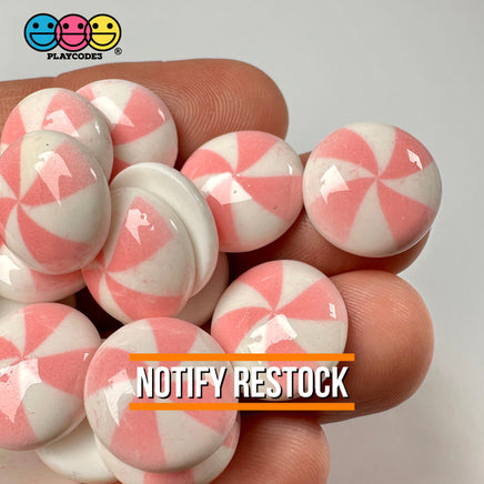 Peppermint Swirl Light Pink Flat Back Mini Charm Christmas Cabochons Decoden 15 Pcs Playcode3 Llc