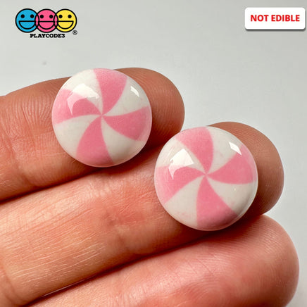 Peppermint Swirl Light Pink Flat Back Mini Charm Christmas Cabochons Decoden 15 Pcs Playcode3 Llc
