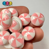Peppermint Swirl Light Pink Flat Back Mini Charm Christmas Cabochons Decoden 15 Pcs Playcode3 Llc