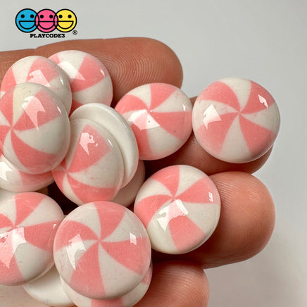 Peppermint Swirl Light Pink Flat Back Mini Charm Christmas Cabochons Decoden 15 Pcs Playcode3 Llc