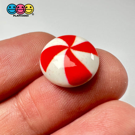 Peppermint Swirl Red Flat Back Mini Charm Christmas Cabochons Decoden 15 Pcs Playcode3 Llc