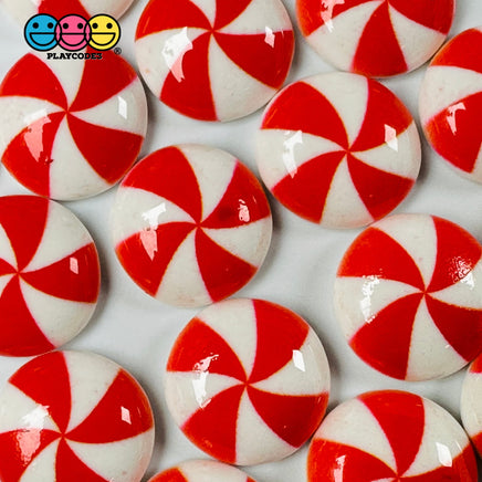 Peppermint Swirl Red Flat Back Mini Charm Christmas Cabochons Decoden 15 Pcs Playcode3 Llc