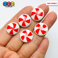 Peppermint Swirl Red Flat back Mini Charm Christmas Cabochons Decoden 10 pcs - Charm