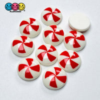 Peppermint Swirl Red Flat back Mini Charm Christmas Cabochons Decoden 10 pcs - Charm