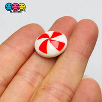 Peppermint Swirl Red Flat back Mini Charm Christmas Cabochons Decoden 10 pcs - Charm