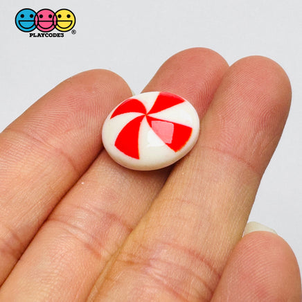 Peppermint Swirl Red Flat back Mini Charm Christmas Cabochons Decoden 10 pcs - Charm