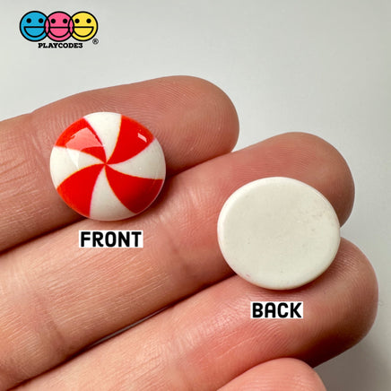 Peppermint Swirl Red Flat Back Mini Charm Christmas Cabochons Decoden 15 Pcs Playcode3 Llc