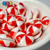 Peppermint Swirl Red Flat Back Mini Charm Christmas Cabochons Decoden 15 Pcs Playcode3 Llc