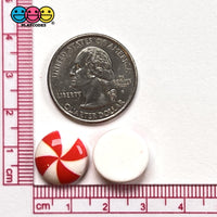 Peppermint Swirl Red Green Flatback Mini Charm Christmas Charms Cabochons 20 Pcs