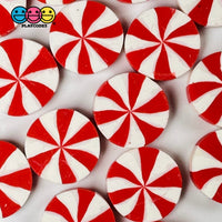 Peppermint Swirl Red & White Fake Candy Polymer Clay Gingerbread House Candies Decoden Cabochons 15