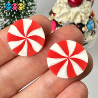 Peppermint Swirl Red & White Fake Candy Polymer Clay Gingerbread House Candies Decoden Cabochons 15