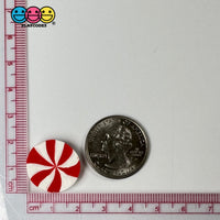 Peppermint Swirl Red & White Fake Candy Polymer Clay Gingerbread House Candies Decoden Cabochons 15