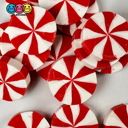 Peppermint Swirl Red & White Fake Candy Polymer Clay Gingerbread House Candies Decoden Cabochons 15