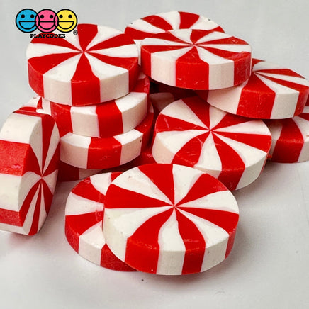 Peppermint Swirl Red & White Fake Candy Polymer Clay Gingerbread House Candies Decoden Cabochons 15