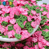 Piggy Bank Mix Cash Money Fimo Fake Sprinkles Faux Pink Pig Kawaii Dollar Confetti Funfetti Sprinkle