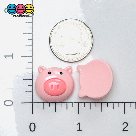 Piggy Pink Face Charm Flatback Kawaii Pig Charms Decoden Cabochons 10 Pcs