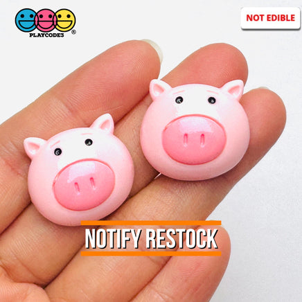 Piggy Pink Face Charm Flatback Kawaii Pig Charms Decoden Cabochons 10 Pcs